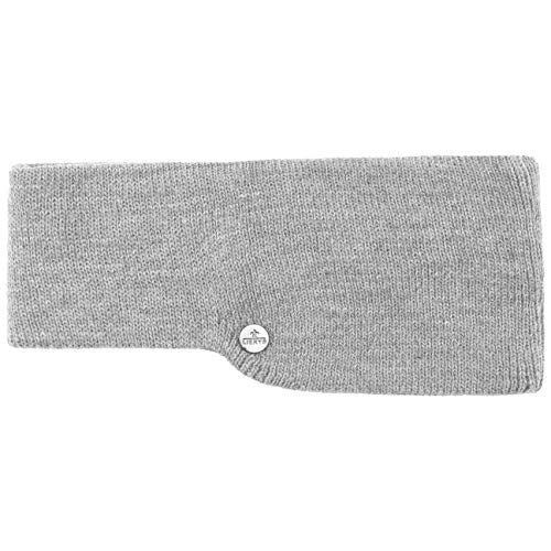 LIERYS Mono Classic Stirnband Damen/Herren (7,5 cm breit) - Made in Germany - Ohrenwärmer gefüttert mit Fleece - Strickband One Size (55-60 cm) - Headband mit Futter Herbst/Winter grau One Size von LIERYS