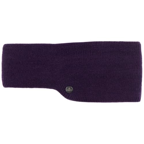 LIERYS Mono Classic Stirnband Damen/Herren (7,5 cm breit) - Made in Germany - Ohrenwärmer gefüttert mit Fleece - Strickband One Size (55-60 cm) - Headband mit Futter Herbst/Winter lila One Size von LIERYS