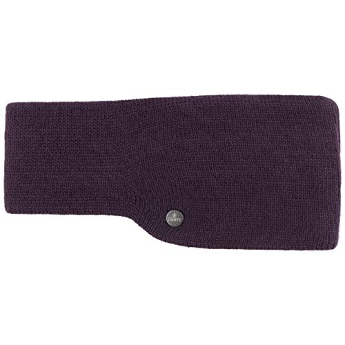 LIERYS Mono Classic Stirnband Damen/Herren (7,5 cm breit) - Made in Germany - Ohrenwärmer gefüttert mit Fleece - Strickband One Size (55-60 cm) - Headband mit Futter Herbst/Winter pflaume One Size von LIERYS