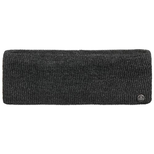 LIERYS Mono Stirnband Damen/Herren 8 cm breit - Made in Germany - dreilagiges Strickband gefüttert mit Baumwolle - Rippstrick Ohrenwärmer 54-60 cm - Ohrenschutz Herbst/Winter anthrazit One Size von LIERYS