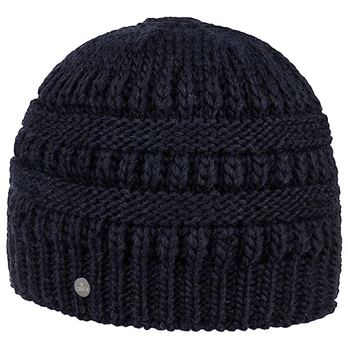 LIERYS Mütze mit Zopfloch für Pferdeschwanz Damen - Strickmütze mit Loch gefüttert - Beanie mit Schurwolle und Alpakawolle - Futter mit hohem Baumwollanteil - Herbst/Winter dunkelblau One Size von LIERYS