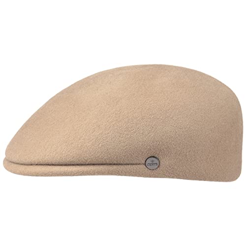 LIERYS Outdoor Flatcap aus Wollfilz Herren - Mütze Made in Italy - Flatcap Wasserabweisend & Packable - Sportmütze Herbst/Winter - Schiebermütze Camel M (56-57 cm) von LIERYS