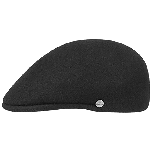 LIERYS Outdoor Flatcap aus Wollfilz Herren - Mütze Made in Italy - Flatcap Wasserabweisend & Packable - Sportmütze Herbst/Winter - Schiebermütze schwarz L (58-59 cm) von LIERYS