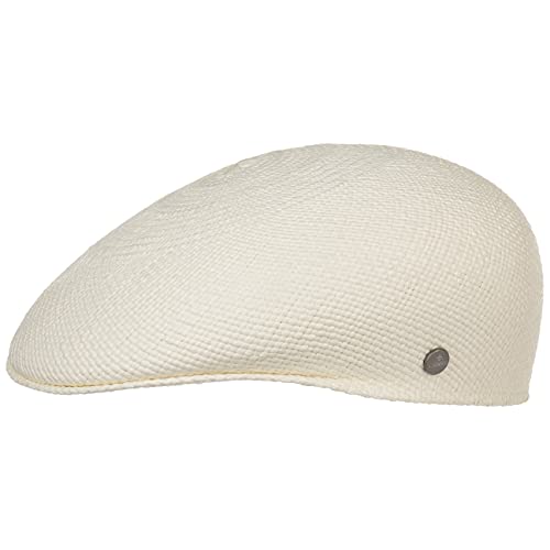 LIERYS Panamastrohcap - Flatcap aus 100% Panamastroh - Strohcap Herren/Damen - Sommercap Made in Italy - Flat Cap Frühjahr/Sommer - Schiebermütze Natur L (58-59 cm) von LIERYS