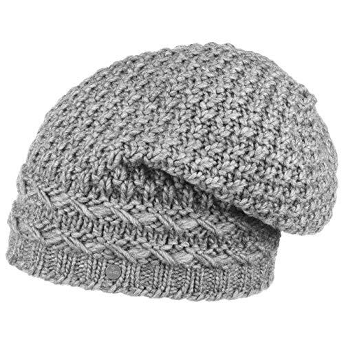 LIERYS Pinea Long Beanie Damen/Herren (Länge 30 cm) - Strickmütze Alpakawolle/Schurwolle - Made in Germany - Wintermütze One Size (55-62 cm) - Oversize-Mütze Herbst/Winter grau One Size von LIERYS