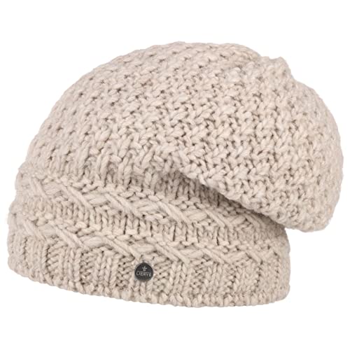 LIERYS Pinea Strickmütze mit Fleecefutter Damen/Herren - Wintermütze mit Alpakawolle und Schurwolle - Wollmütze Made in Germany - Oversize-Beanie Herbst/Winter - cremeweiß One Size von LIERYS