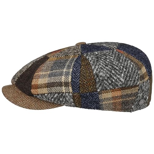 LIERYS Rafterson 8 Panel Flatcap - Braune Mütze (54-63 cm) - Patchwork-Stil - Wollmischung Cap - Achtteilige Ballonmütze - Made in EU - Herbst/Winter braun L (58-59 cm) von LIERYS