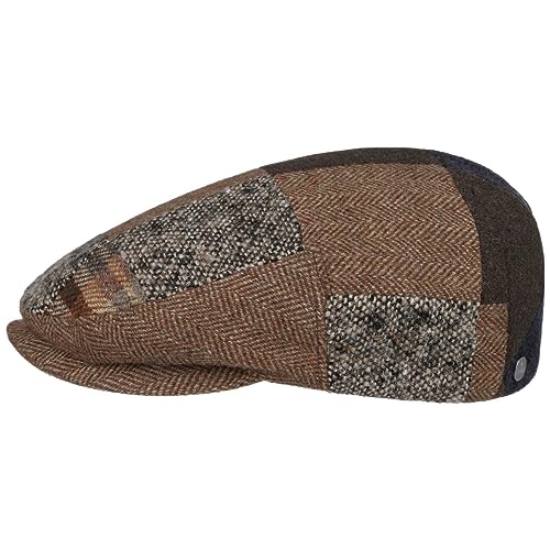 LIERYS Rafterson Flatcap - Braune Mütze (54-63 cm) - Cap im Patchwork-Stil - Schirmmütze - Schiebermütze mit Schirm - Herren - Made in EU - Herbst/Winter braun L (58-59 cm) von LIERYS