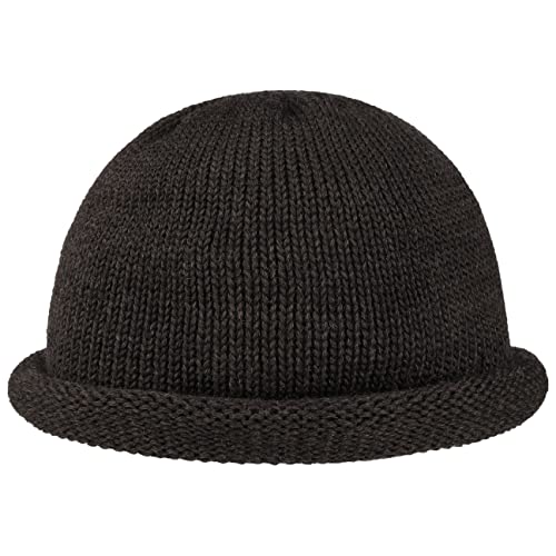 LIERYS Rollrandmütze für Damen/Herren - Dockermütze aus Schurwolle - Mütze Made in Germany - Beanie Herbst/Winter - Funktionale Strickmütze - Wollmütze Dunkelbraun One Size von LIERYS