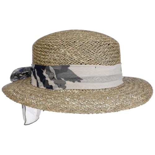 LIERYS Seagrass Strohhut mit Stoffband Damen Made in Italy Sonnenhut mit Schleife Strandhut Frühjahr Sommer Natur One Size von LIERYS