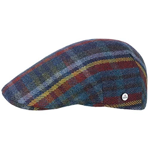 LIERYS Sheatland Wool Flatcap Herren - Karierte Wintercap aus Schurwolle - Schirmmütze Made in Italy - Wollkappe Herbst/Winter blau 56 cm von LIERYS