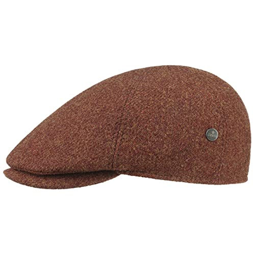 LIERYS Shetland Gatsby Flatcap Herren Made IN Italy - Schiebermütze aus Schurwolle - Gefütterte Schirmmütze - Handgefertigte Cap - Unifarbene Tweed-Cap - Herbst/Winter rost 58 cm von LIERYS