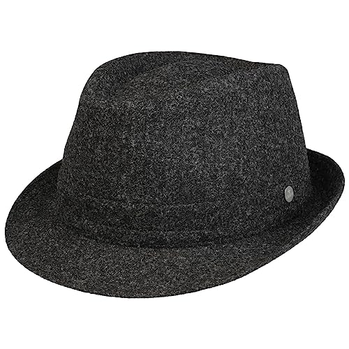 LIERYS Shetland Wool Trilby Wollhut - Eleganter Herren-Winterhut mit schmaler Krempe - Made in Italy - Atmungsaktiv & feuchtigkeitsresistent für Herbst/Winter anthrazit L (58-59 cm) von LIERYS