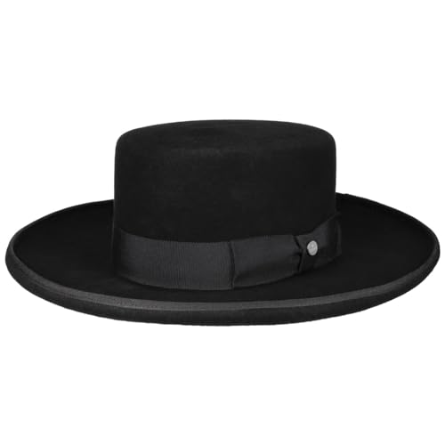 LIERYS Spanier Hut klassisch - Traditioneller Reiterhut - Caballerohut aus Wollfilz - Vierjahreszeiten - Unisex-Design - Made in Germany schwarz 59 cm von LIERYS