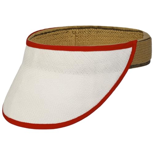 LIERYS Strandvisor Panama Damen Herren Cap Handverarbeitet Packable Made in Ecuador Flauschiges Stretchband Visor Frühjahr Sommer rot One Size von LIERYS