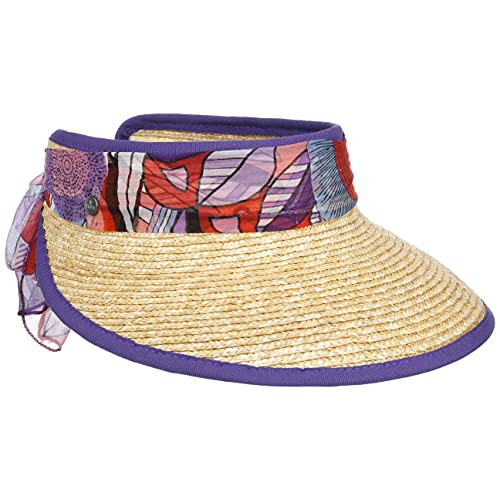 LIERYS Summer Mood Strohvisor - Damen Sonnenschutz Visor - Einheitsgröße - Verstellbar - Frühjahr/Sommer - Made in Italy lila One Size von LIERYS