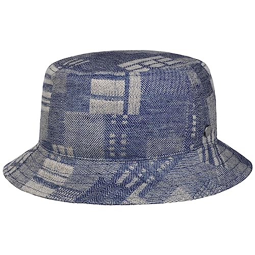 LIERYS Sunbury Jacquard Bucket Stoffhut - Gemusterter Hut - Unisex Fischerhut - Made in The EU - Temperaturregulierend & knautschbar - Frühjahr/Sommer blau L (58-59 cm) von LIERYS