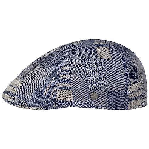 LIERYS Sunbury Jacquard Flatcap - Mehrfarbige Mütze - Schirmmütze im Patchwork-Design - Made in The EU - Herren - Frühjahr/Sommer blau M (56-57 cm) von LIERYS