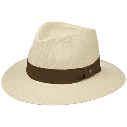 LIERYS The Sophisticated Panamahut Damen Herren Handmade in Ecuador Panamastrohhut Strohhut Sommer mit Ripsband Natur-Hellbraun XXL (63-64 cm) von LIERYS