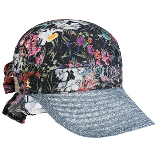 LIERYS Timalia Bandana Cap - Visor-Stil - Damencap mit Blumenprint - Einheitsgröße Stretchfutterband für Damen - Frühjahr/Sommer - Made in Italy blau One Size von LIERYS