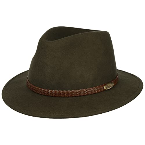 LIERYS Traveller Filzhut Herren Made in Italy Wasserabweisend Knautschbar Herbst Winter Oliv 59 cm von LIERYS
