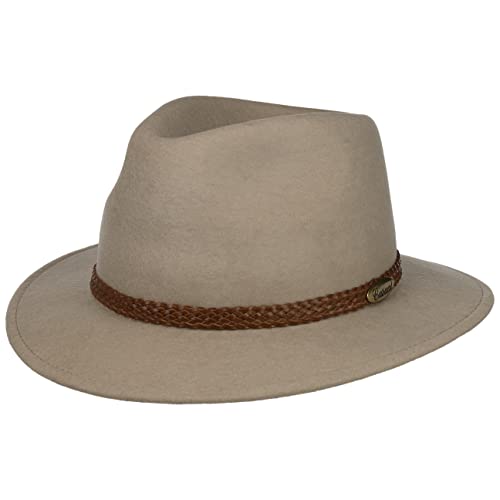 LIERYS Traveller Filzhut Herren Made in Italy Wasserabweisend Knautschbar Herbst Winter beige 57 cm von LIERYS