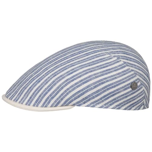 LIERYS Twotone Stripes Flatcap - Mehrfarbige gestreifte Schirmmütze - Made in Italy - Damen und Herren - Frühjahr/Sommer blau M (56-57 cm) von LIERYS