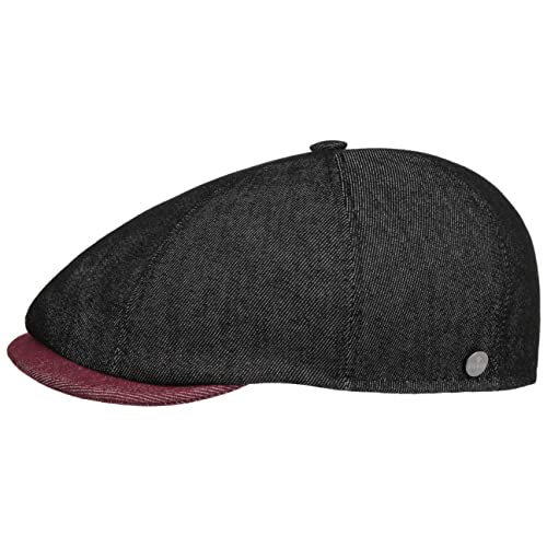 LIERYS Twotone Summer Flatcap Herren/Damen - Ballonmütze Made in Italy - Schirmmütze handgefertigt - Frühjahr/Sommer schwarz L (58-59 cm) von LIERYS