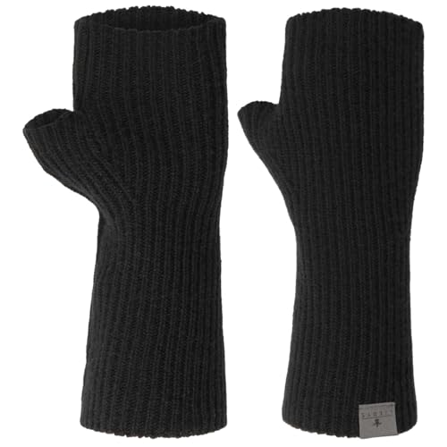 LIERYS Uni Merino Stulpen - Armwärmer aus Merinowolle - Pulswärmer Damen für Herbst/Winter - Fingerfrei - Made in Germany schwarz One Size von LIERYS