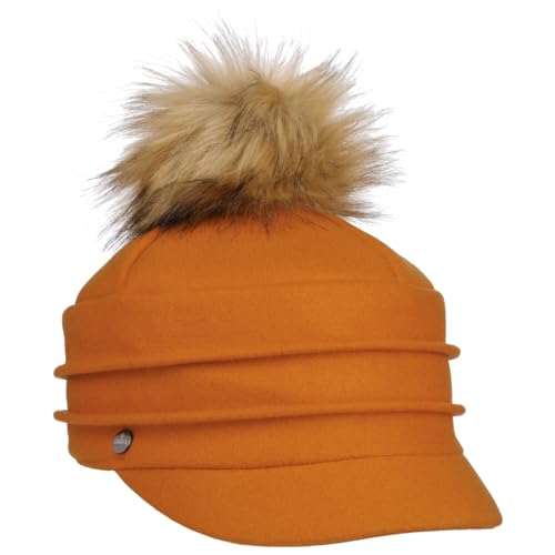 LIERYS Valuvia Ballonmütze mit Bommel - Mütze - Schirmmütze Damen - Wintercap - Made in Italy - Herbst/Winter orange One Size von LIERYS