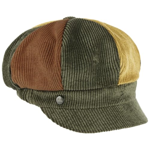 LIERYS Vanford Ballonmütze Bunte Patchwork Stoffmütze Damen Made in EU Herbst-Winter Oliv One Size von LIERYS