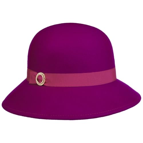 LIERYS Vianella Glockenhut 100% Wolle Made in Italy Damen Herbst Winter Fuchsia One Size von LIERYS