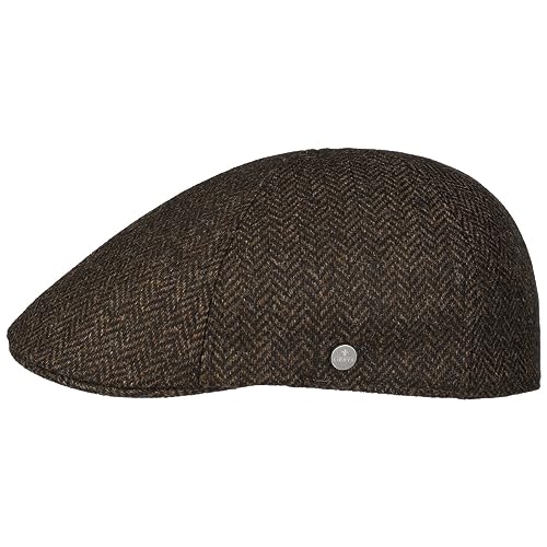 LIERYS Wool Flatcap - Schiebermütze im Fischgratdesign - Winterkollektion Herren - Hochwertige Wolle braun 56 cm von LIERYS