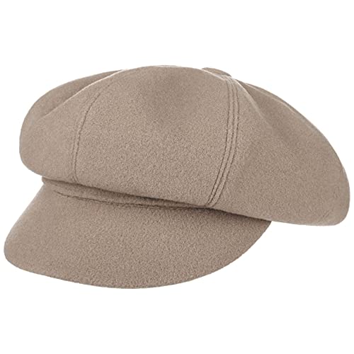 LIERYS Damen Bakerboy Wollmütze - Elegantes Design - Newsboy Cap mit Schirm - Made in Europe - Kollektion Herbst/Winter Hellbeige 55 cm von LIERYS