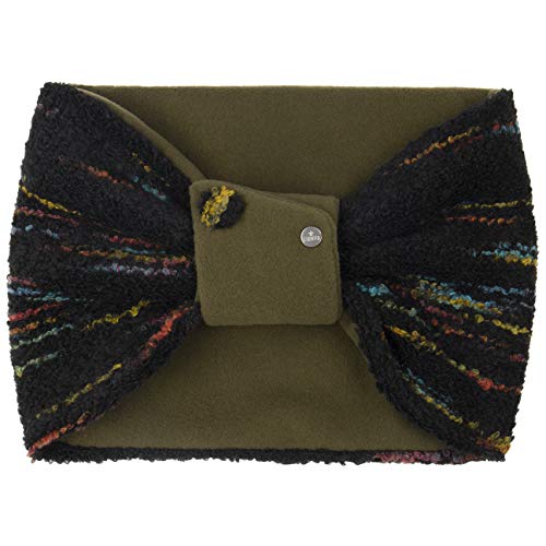 LIERYS Yasima Bouclé Loopschal Damen – Made in Italy – Handmade – Winterschal aus Wolle – Geschlossener und gemusterter Rundschal – Warmer Damenschal - Herbst/Winter grün One Size von LIERYS