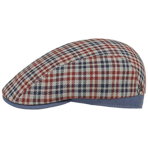 LIERYS Zurigo Karo Flatcap - Schiebermütze für Herren Frühjahr/Sommer - Mehrfarbige Schirmmütze - Made in Italy blau-rot 59 cm von LIERYS