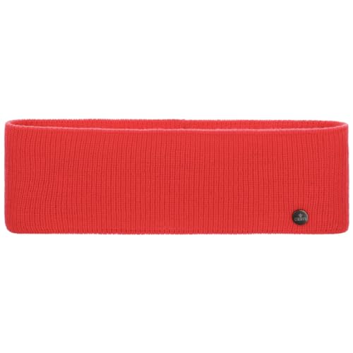 LIERYS Mono Stirnband Damen/Herren 8 cm breit - Made in Germany - dreilagiges Strickband gefüttert mit Baumwolle - Rippstrick Ohrenwärmer 54-60 cm - Ohrenschutz Herbst/Winter rot One Size von LIERYS