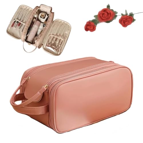 Kosmetiktasche Kosmetiktasche Reisetasche Große Kapazität Wasserdicht Fach Reise Kosmetiktasche Multifunktional, rose, Einheitsgröße von LIEVETY