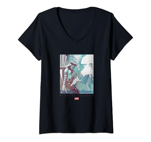 Damen LIFE Bildersammlung _ Michael Jackson 01 T-Shirt mit V-Ausschnitt Damen LIFE Bildersammlung _ Michael Jackson 01 T-Shirt mit V-Ausschnitt von LIFE Bildersammlung
