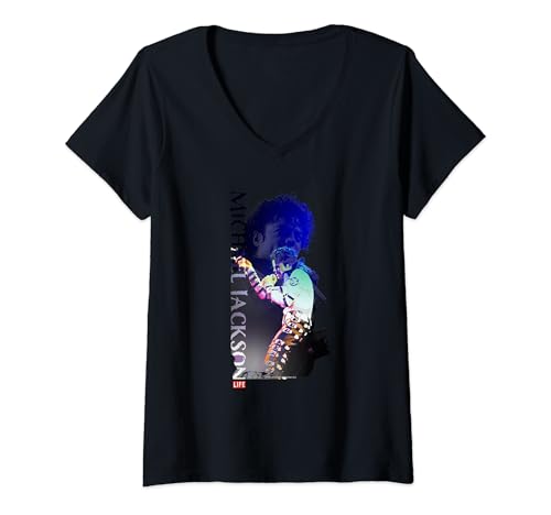 Damen LIFE Bildersammlung _ Michael Jackson 02 T-Shirt mit V-Ausschnitt Damen LIFE Bildersammlung _ Michael Jackson 02 T-Shirt mit V-Ausschnitt von LIFE Bildersammlung