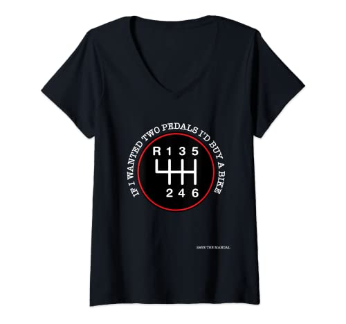 Damen Manueller Trans GTI 6 Gang lustiger Auto-Abspanner, Sparen Sie das Handbuch T-Shirt mit V-Ausschnitt Damen Manueller Trans GTI 6 Gang lustiger Auto-Abspanner, Sparen Sie das Handbuch T-Shirt mit V-Ausschnitt von LIFE THREATENING LIFESTYLE