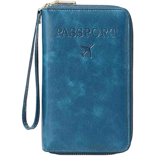 LIFECOSM Rowgins Multi-Functional RFID Passport Wallet, Passport Holder for Travel Essentials, Secure Id Card Organizer with Anti-Theft Protection for Women and Men (Peacock Blue) von LIFECOSM