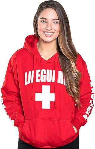 LIFEGUARD Damen Hoodie Sweatshirt Authentic, Rot/Ausflug, einfarbig (Getaway Solids), XXL von LIFEGUARD