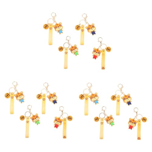LIFKOME 12stücke Cartoon Tiger Schlüsselanhänger Lustige Tiger Deko Für Taschen Und Rucksäcke PVC Langlebig Zubehör Zufällige Farben von LIFKOME