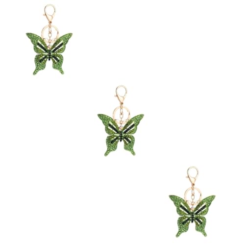 LIFKOME 3stücke Glitzernder Schmetterlings Schlüsselanhänger Aus Vollschliff Legierung Grüne Dekoration Für Taschen Und Schlüssel Eleganter Schlüsselbund Für Frauen Und Mädchen von LIFKOME
