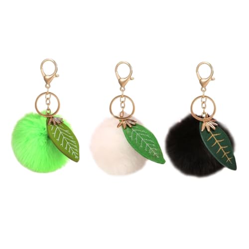 LIFKOME 3stücke Frucht-Pompom Schlüsselanhänger Kunstfell Flauschige Deko Für Taschen Und Schlüssel Und Langlebig Für Und Mädchen von LIFKOME