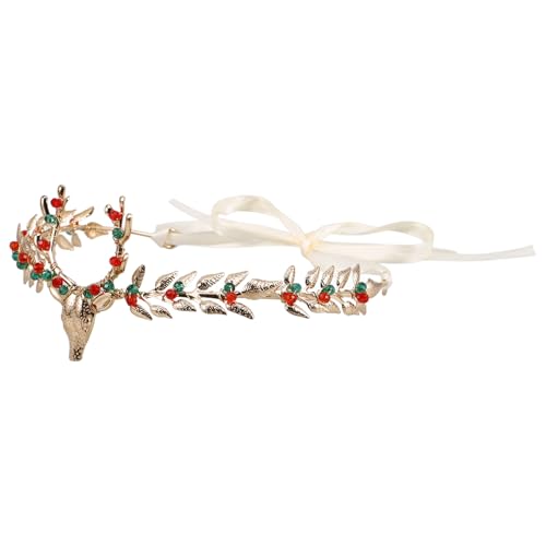 LIFKOME Weihnachts-rentier-haarspange Stirnband Hirsch-stirnband Für Damen Krone Geweih Stirnband Eisen Kupfer Kunstkristall Unisex von LIFKOME