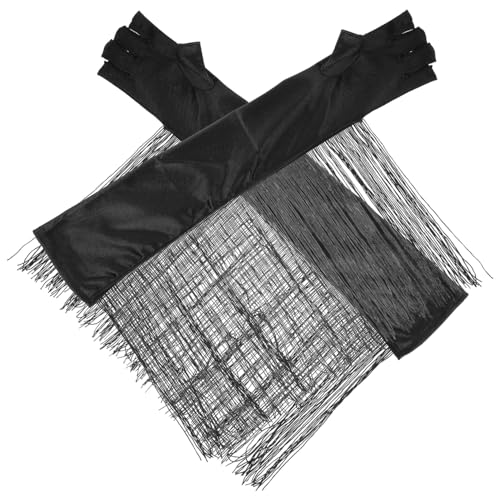 LIFKOME 1 Paar Samthandschuhe Lange Abendhandschuhe Spitzenhandschuhe Für Damen Retro Langhandschuhe Elastische Opernhandschuhe Mit Quastendesign von LIFKOME