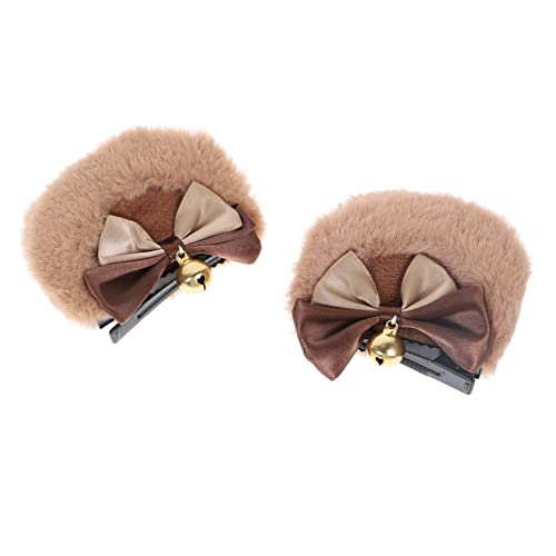 LIFKOME 1 Paar Bär Ohr Haarspange Anime-haarschmuck Haarspangen Für Mädchen Süße Ohrclips Haarspangen Für Damen Lolita-haar-accessoires Ohren Tragen Niedlich Kopfbedeckung Fräulein Flanell von LIFKOME