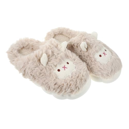 LIFKOME Schaf Hausschuhe für Erwachsene Warme Baumwoll Hausschuhe Dicke Plüsch Sohle für Indoor Nutzung von LIFKOME